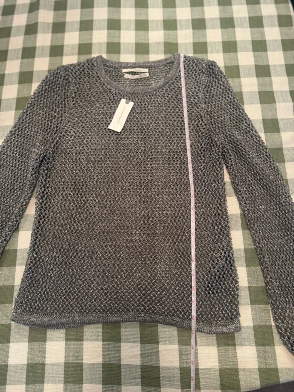 Anthropologie Metallic Open-Stitch Sweater - Picture 9 of 14